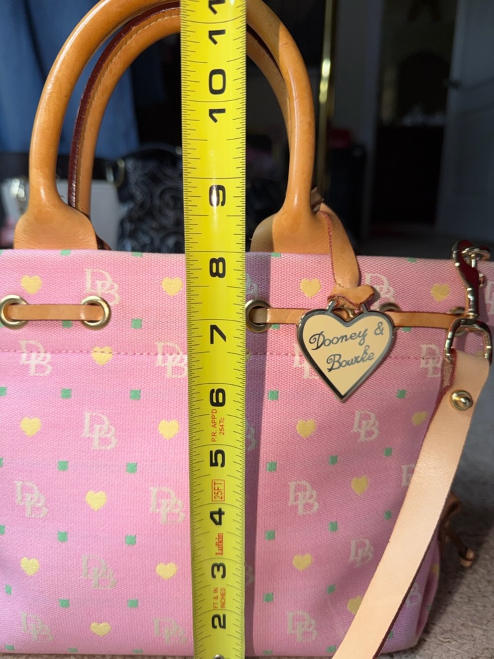 Dooney & Bourke Pink Satchel with Tan Details - Picture 5 of 16